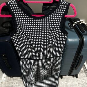 Brooks Brothers Navy Blue and White Sleeveless Sheath Dress